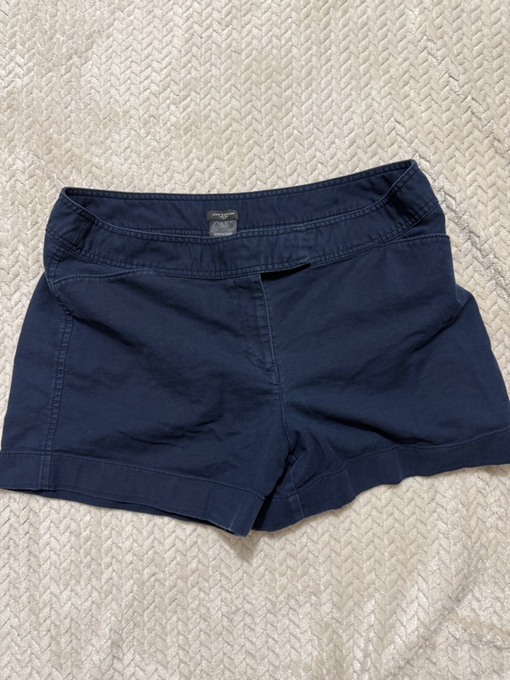 Ann Taylor Navy High-Rise Stretch Bike Shorts